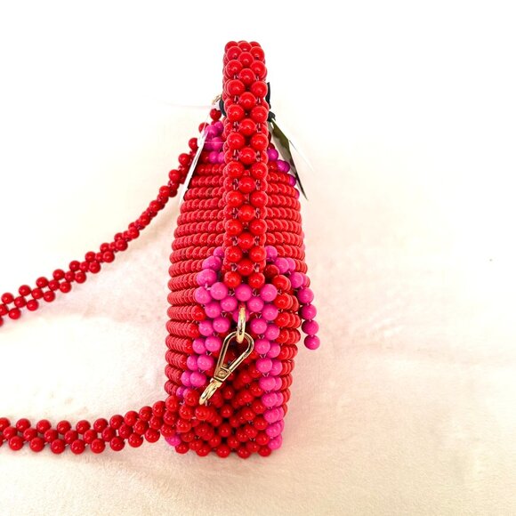 Kate Spade x Target Red & Pink Colorblock Beaded Bag - Picture 10 of 14